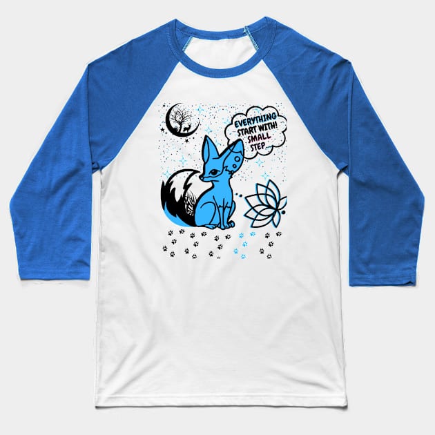 lovely animal say :everything start with small step Baseball T-Shirt by BEL-Shop